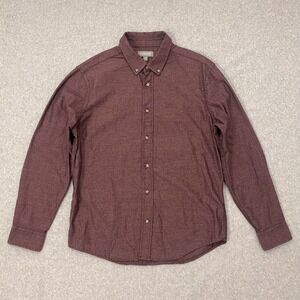 Ash & Erie Shirt Mens M Maroon Long Sleeve Button Down